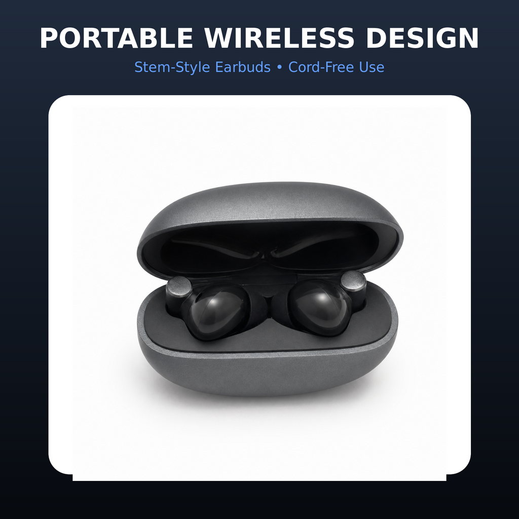 HANVORA True Wireless Bluetooth Earbuds | TWS In-Ear Earphones with Charging Case | HD Stereo Sound | Deep Bass | Touch Control | Built-in Mic | Wireless Earbuds for Music, Calls, Gaming & Workouts