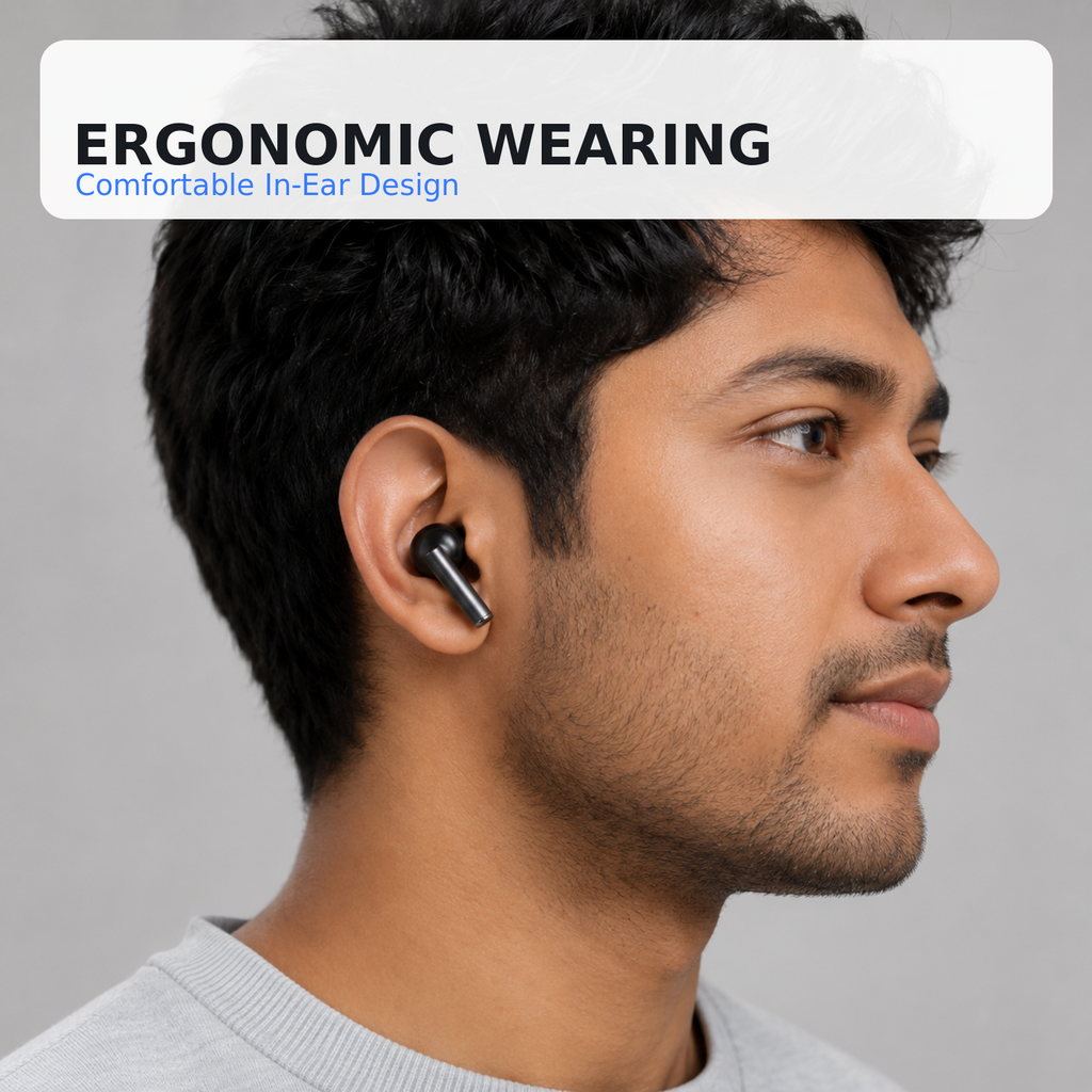 HANVORA True Wireless Bluetooth Earbuds | TWS In-Ear Earphones with Charging Case | HD Stereo Sound | Deep Bass | Touch Control | Built-in Mic | Wireless Earbuds for Music, Calls, Gaming & Workouts