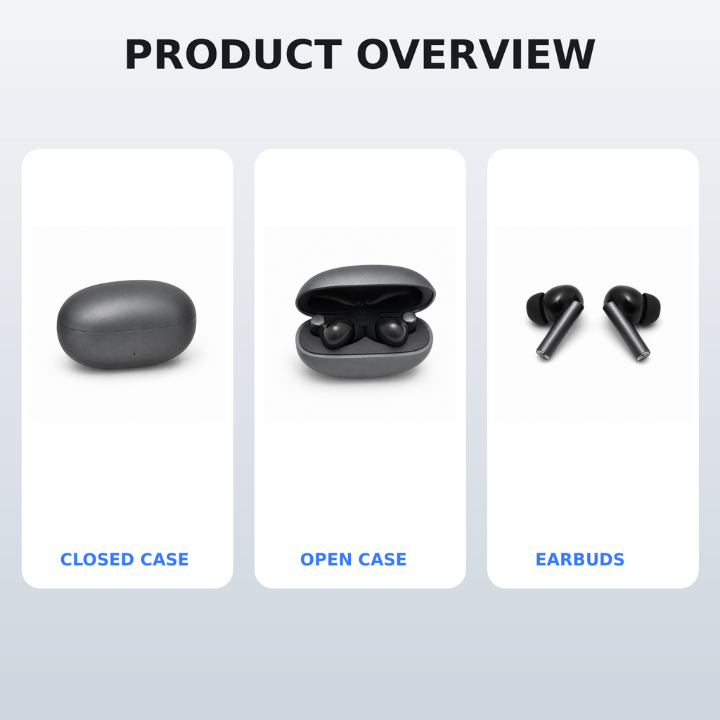 HANVORA True Wireless Bluetooth Earbuds | TWS In-Ear Earphones with Charging Case | HD Stereo Sound | Deep Bass | Touch Control | Built-in Mic | Wireless Earbuds for Music, Calls, Gaming & Workouts