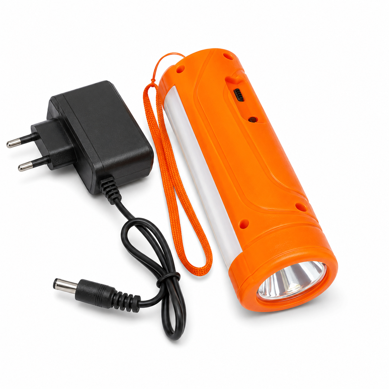 HANVORA Rechargeable LED Emergency Torch Light | 2000mAh Battery | Up to 10 Hours Front Light | Side COB Light | Portable Handheld Flashlight for Home, Camping & Power Cuts