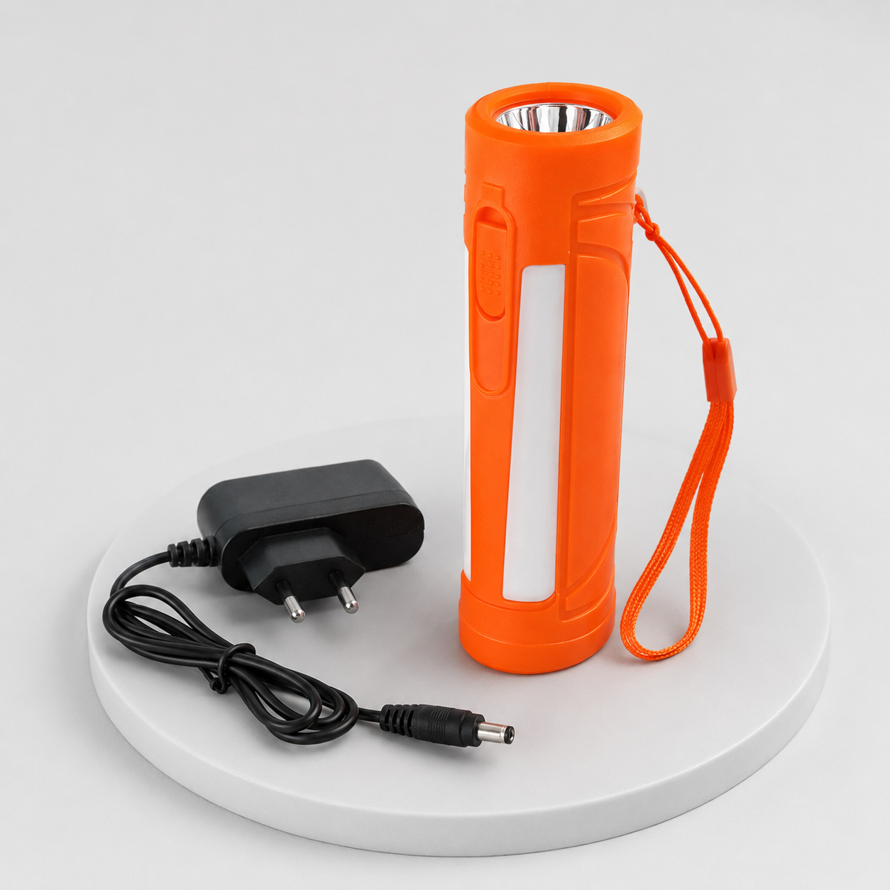 HANVORA Rechargeable LED Emergency Torch Light | 2000mAh Battery | Up to 10 Hours Front Light | Side COB Light | Portable Handheld Flashlight for Home, Camping & Power Cuts