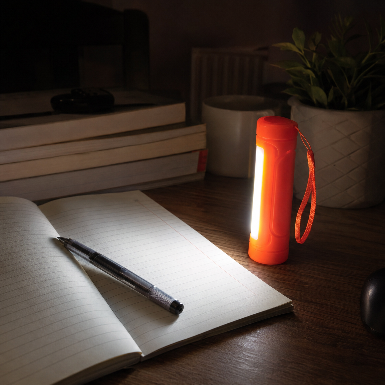 HANVORA Rechargeable LED Emergency Torch Light | 2000mAh Battery | Up to 10 Hours Front Light | Side COB Light | Portable Handheld Flashlight for Home, Camping & Power Cuts