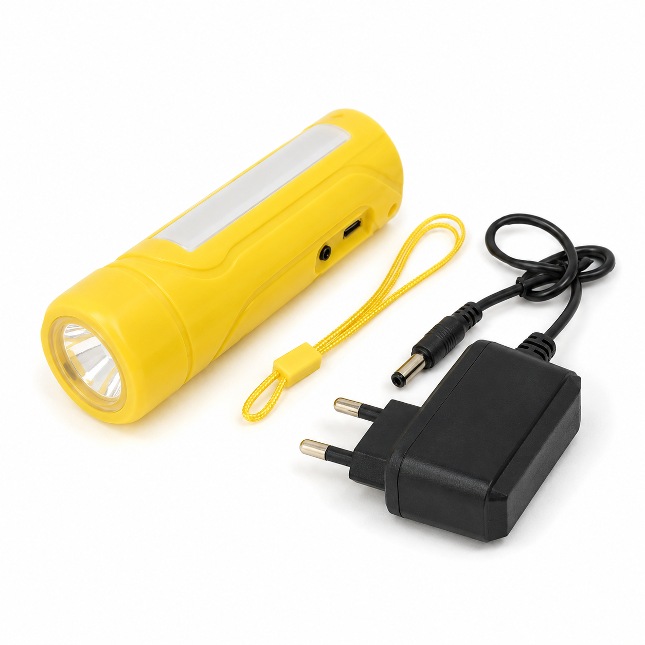 HANVORA Rechargeable LED Emergency Torch Light | 2000mAh Battery | Up to 10 Hours Front Light | Side COB Light | Portable Handheld Flashlight for Home, Camping & Power Cuts