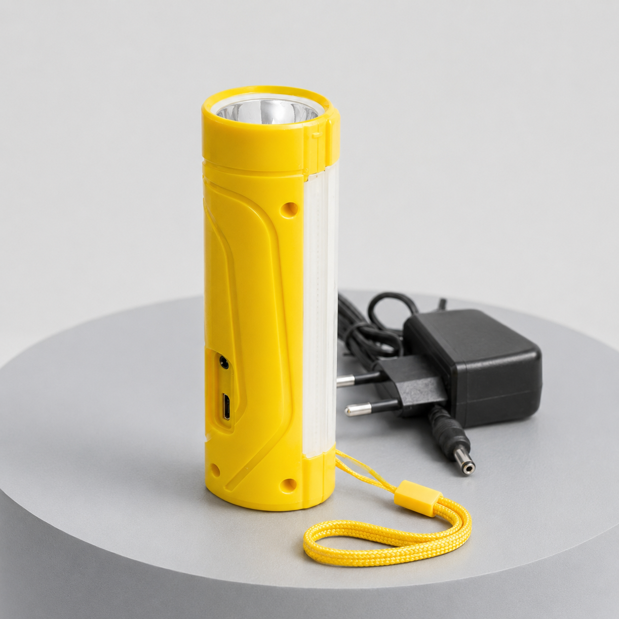 HANVORA Rechargeable LED Emergency Torch Light | 2000mAh Battery | Up to 10 Hours Front Light | Side COB Light | Portable Handheld Flashlight for Home, Camping & Power Cuts