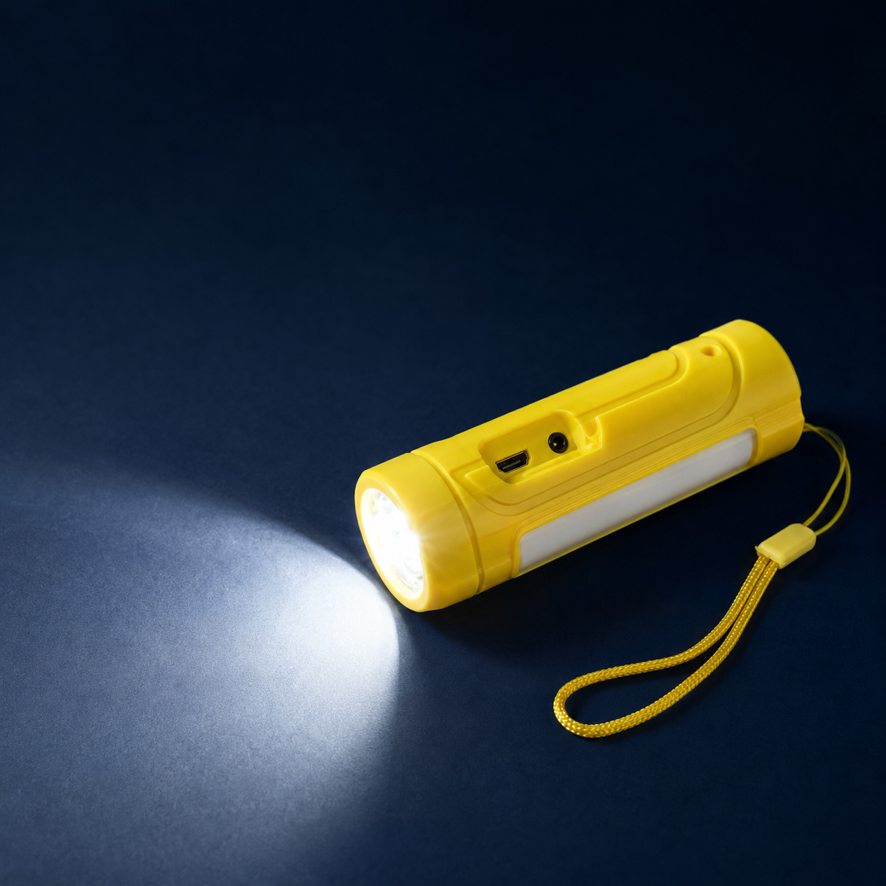 HANVORA Rechargeable LED Emergency Torch Light | 2000mAh Battery | Up to 10 Hours Front Light | Side COB Light | Portable Handheld Flashlight for Home, Camping & Power Cuts