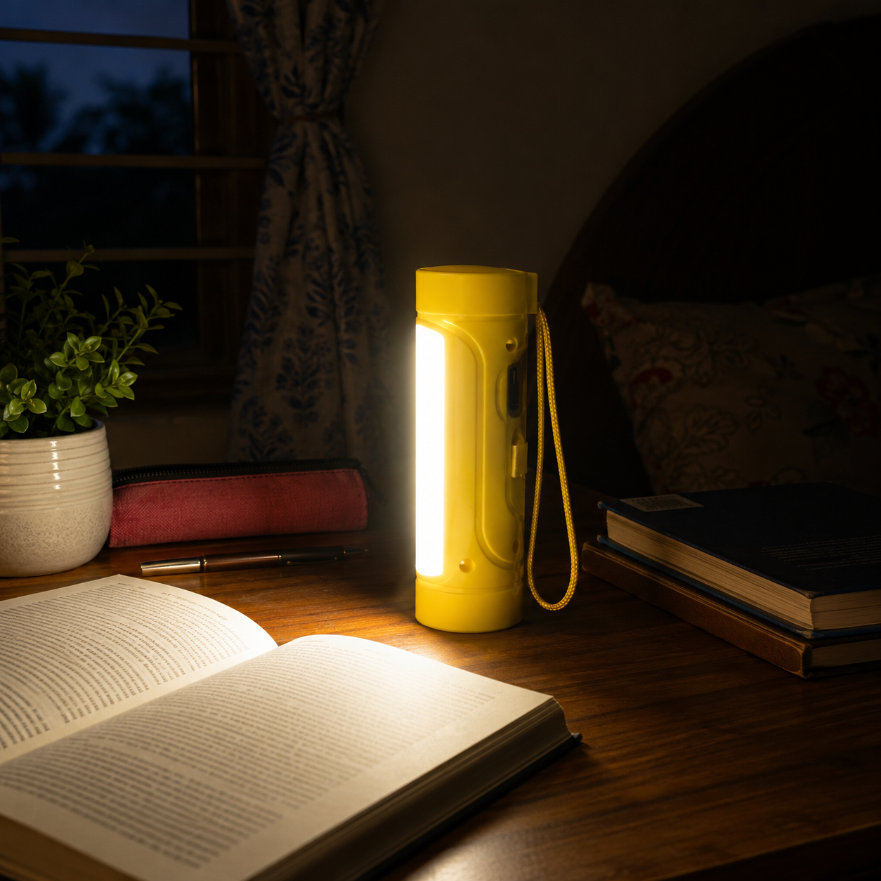 HANVORA Rechargeable LED Emergency Torch Light | 2000mAh Battery | Up to 10 Hours Front Light | Side COB Light | Portable Handheld Flashlight for Home, Camping & Power Cuts