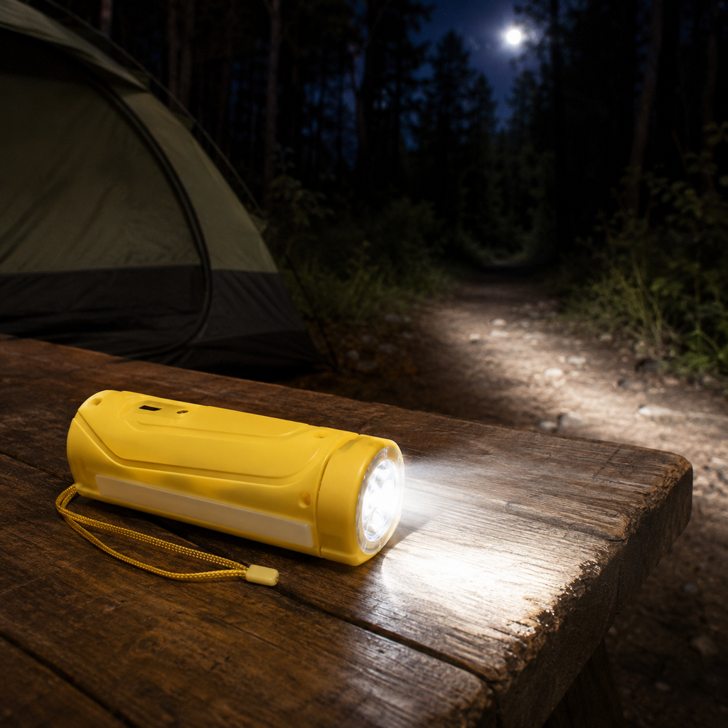 HANVORA Rechargeable LED Emergency Torch Light | 2000mAh Battery | Up to 10 Hours Front Light | Side COB Light | Portable Handheld Flashlight for Home, Camping & Power Cuts