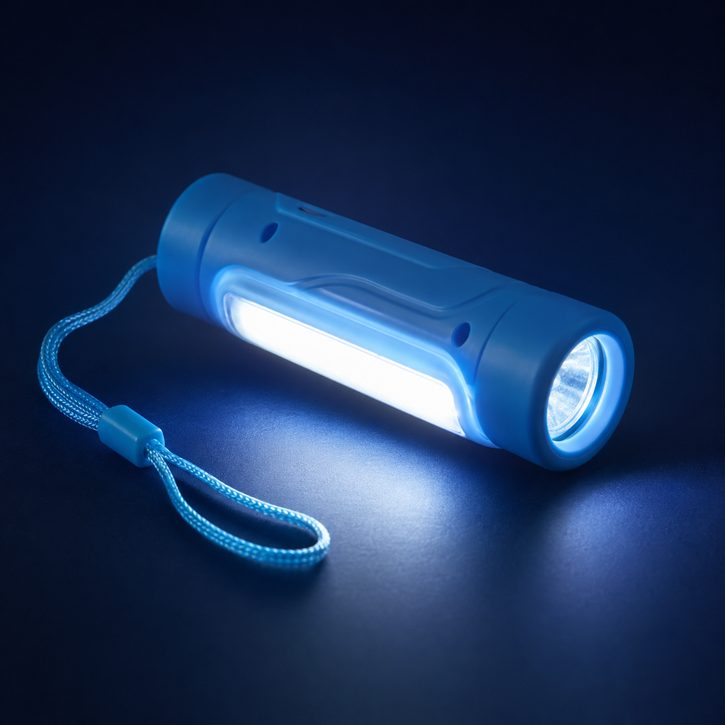 HANVORA Rechargeable LED Emergency Torch Light | 2000mAh Battery | Up to 10 Hours Front Light | Side COB Light | Portable Handheld Flashlight for Home, Camping & Power Cuts