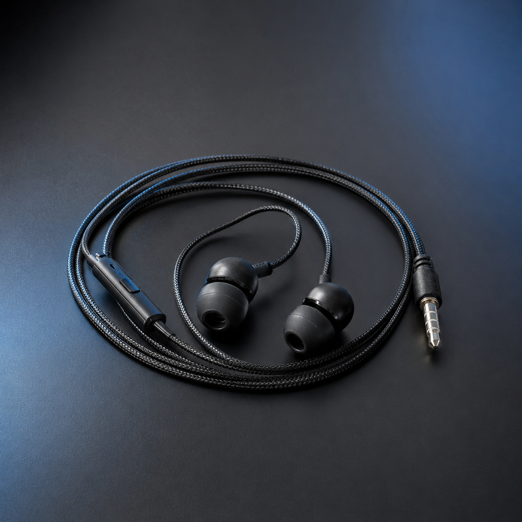 HANVORA Wired In-Ear Earphones with In-Line Microphone & Call Control | 3.5mm Jack | HD Stereo Sound | Deep Bass | Noise Isolating Earbuds for Mobile, Laptop, Tablet & PC