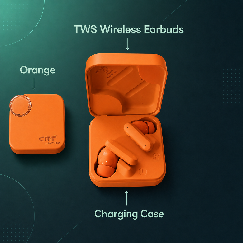 HANVORA Wireless Bluetooth Earbuds with Charging Case | True Wireless Stereo (TWS) | In-Ear Noise Isolating Earphones | Deep Bass | Touch Control | Lightweight Earbuds for Music, Calls & Gaming