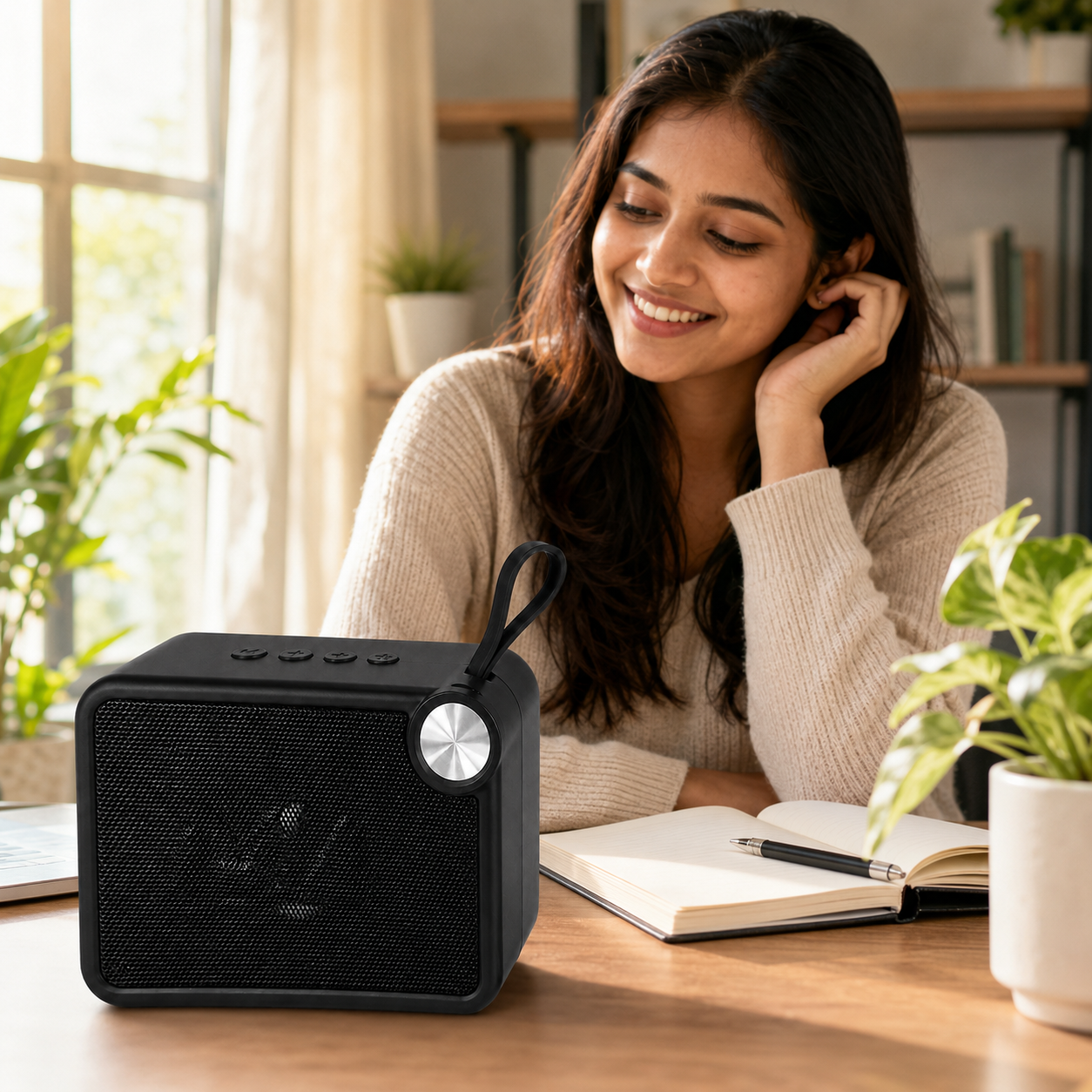HANVORA Portable Wireless Bluetooth Speaker | Deep Bass Stereo Sound | Type-C Fast Charging | USB & TF Card Support | Bluetooth Speaker with Volume Control | Built-in Rechargeable Battery for Home, Travel & Outdoor