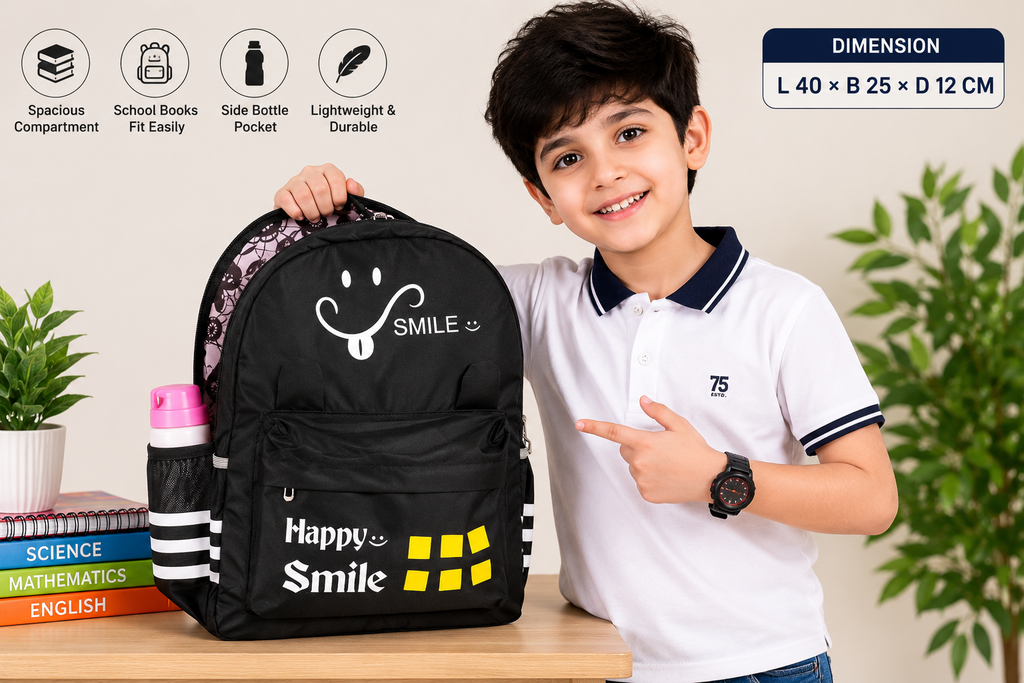 Kids School Backpack for Boys & Girls | Lightweight School Bag with Spacious Compartments, Side Bottle Pocket & Adjustable Straps