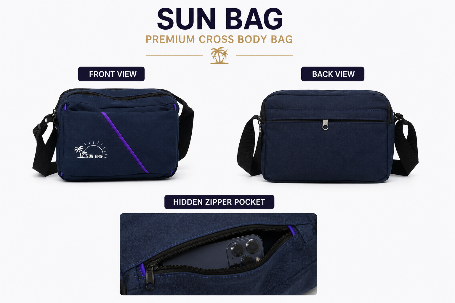 Premium Crossbody Messenger Bag for Men | Lightweight Everyday Shoulder Bag | Multi-Pocket Travel Sling Bag