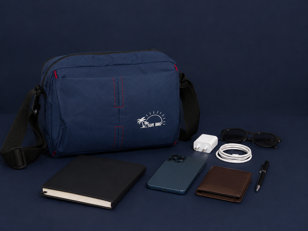 Premium Office Messenger Bag for Men | Lightweight Crossbody Travel Shoulder Bag with Multiple Compartments