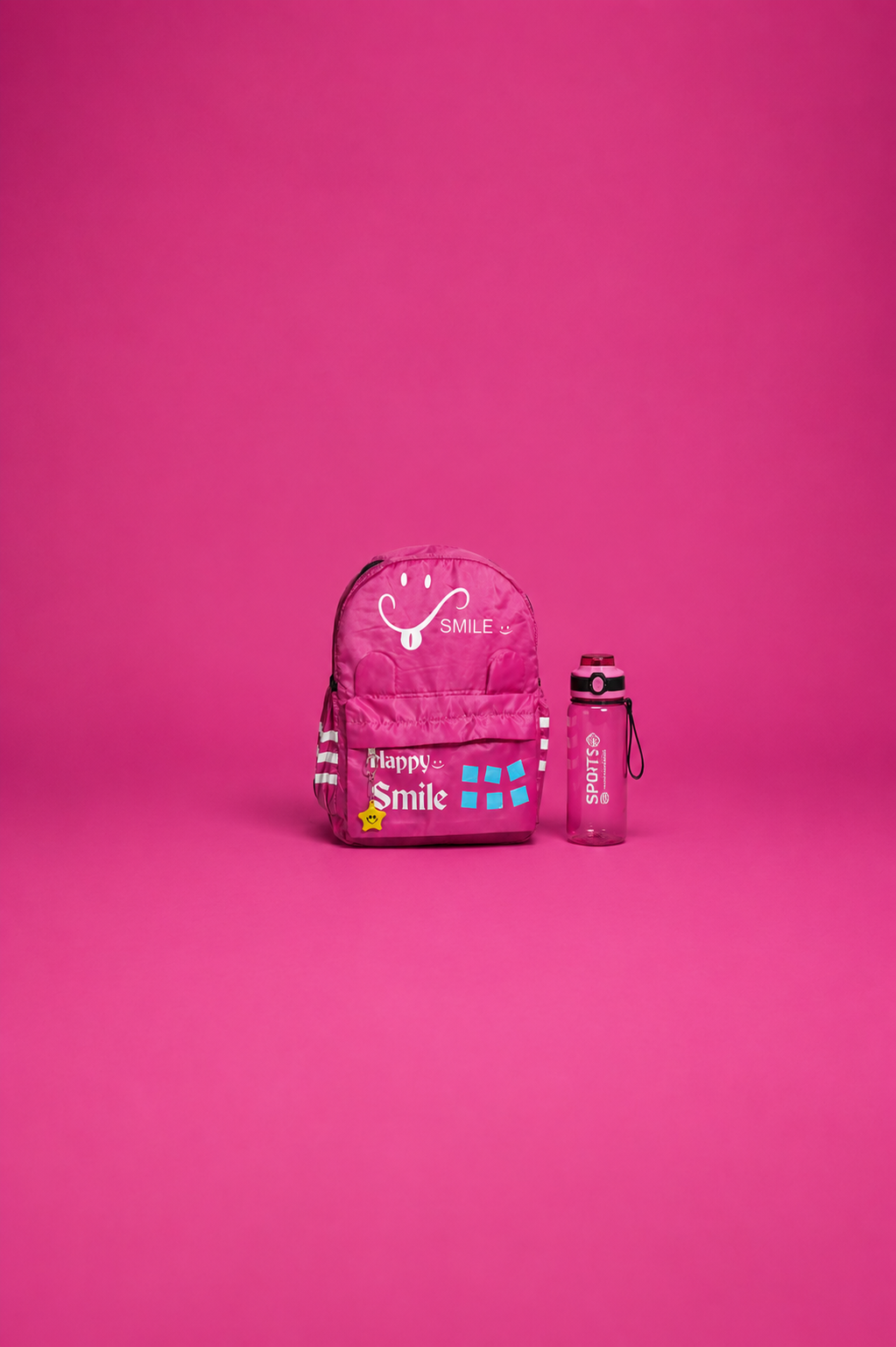 HANVORA Happy Smile Kids School Bag Pink - Girl at school