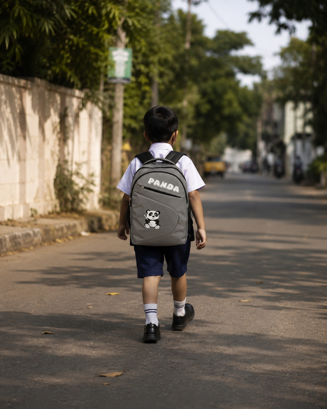 HANVORA Panda Kids School Bag Grey - 360 View