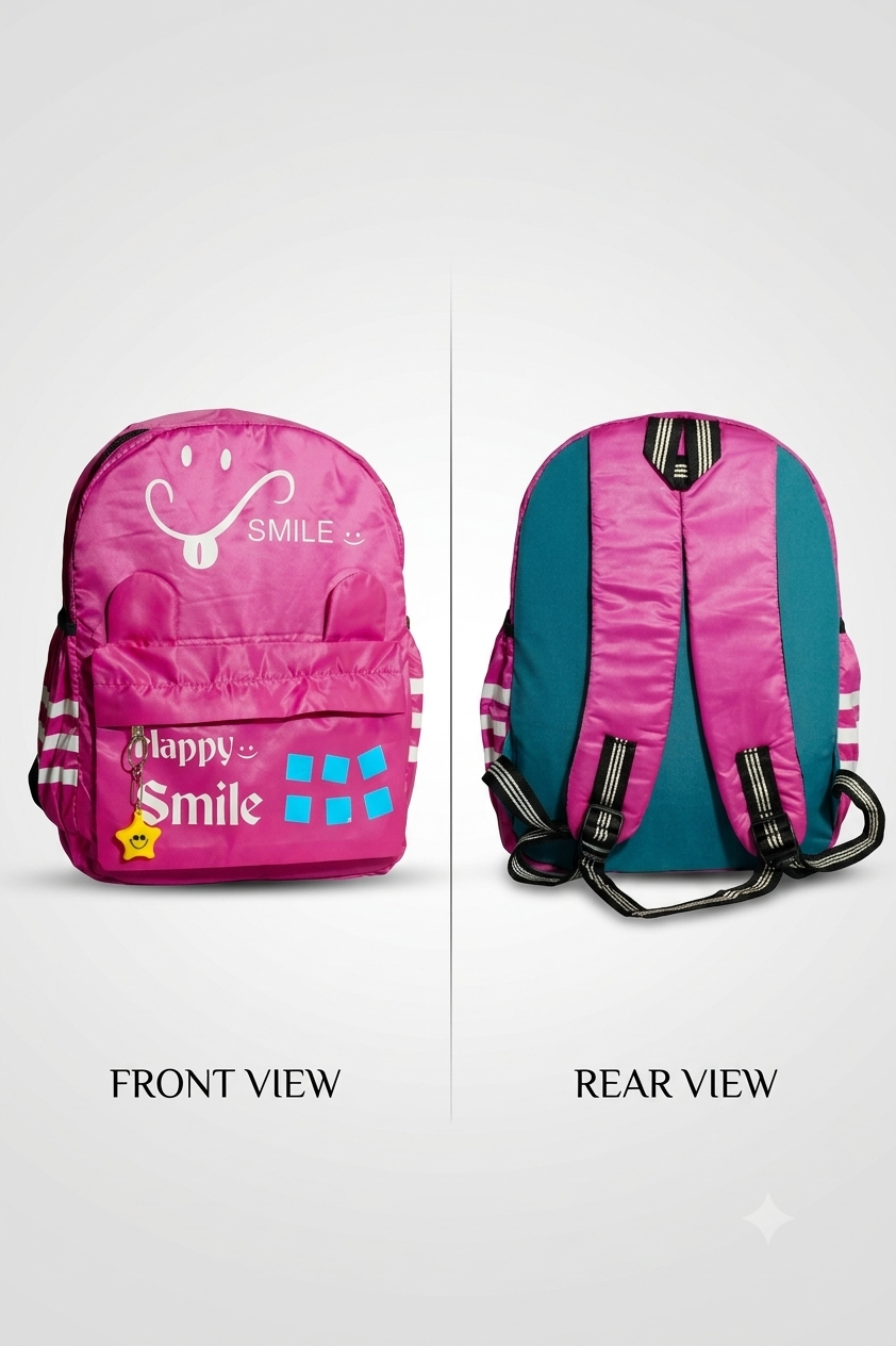 HANVORA Happy Smile Kids School Bag Pink - Premium view