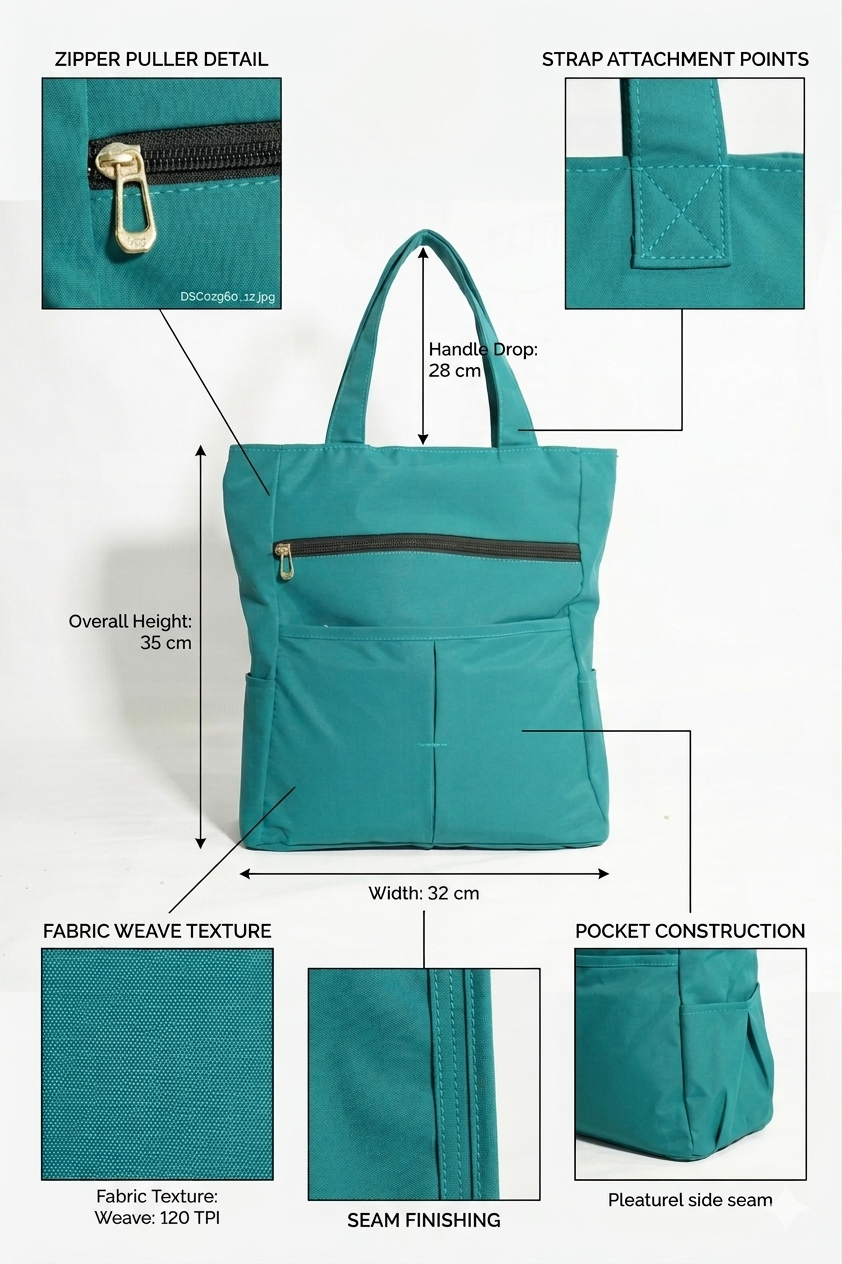 HANVORA Tote Bag Teal - Front View