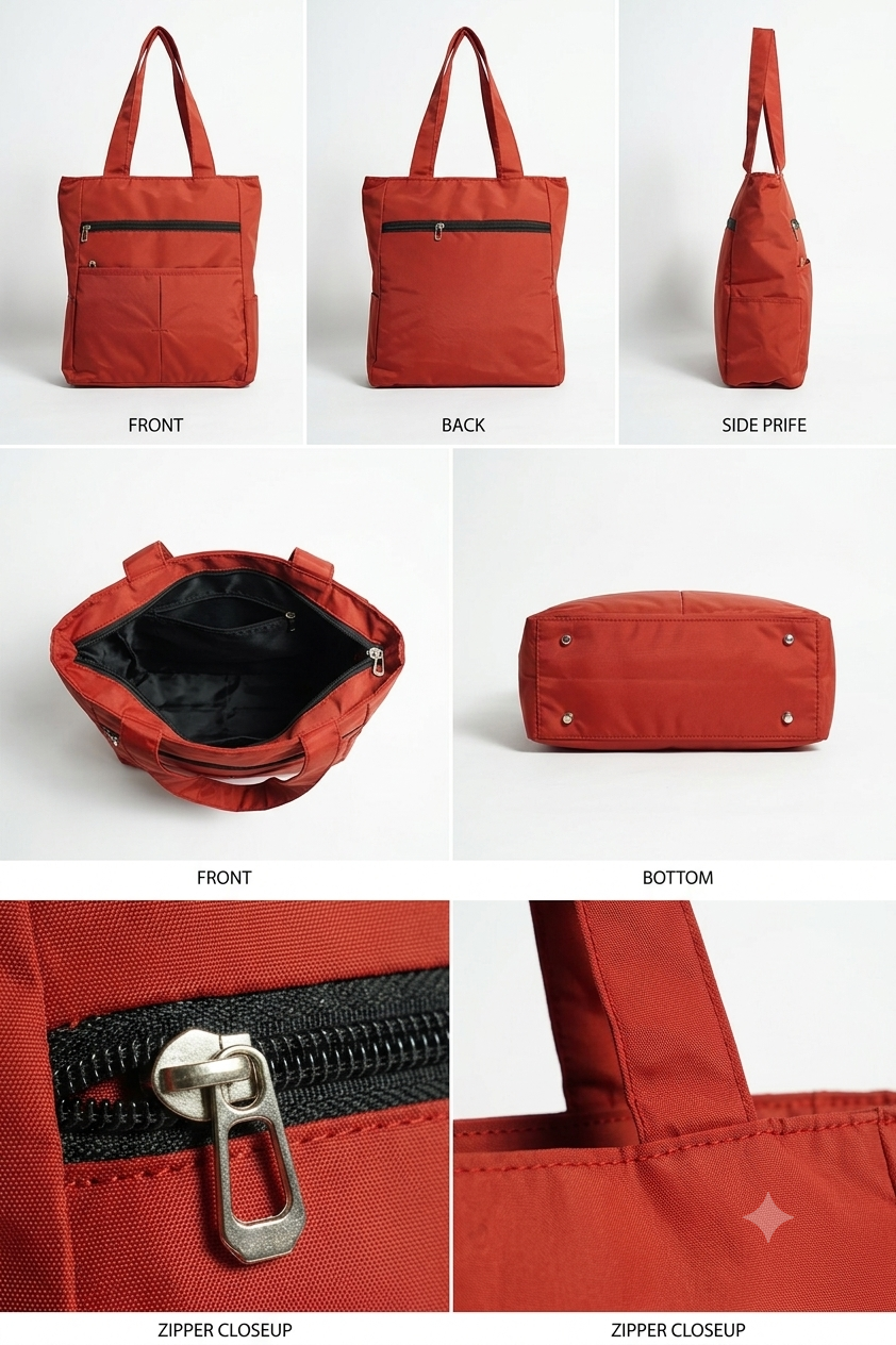 Women's Tote Bag | Stylish Lightweight Multi Pocket Shoulder Handbag