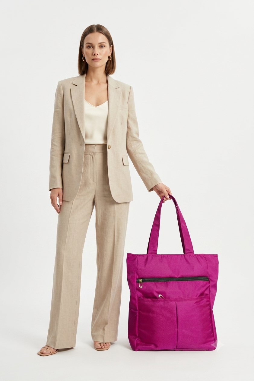 HANVORA Tote Bag Magenta Pink - Front View