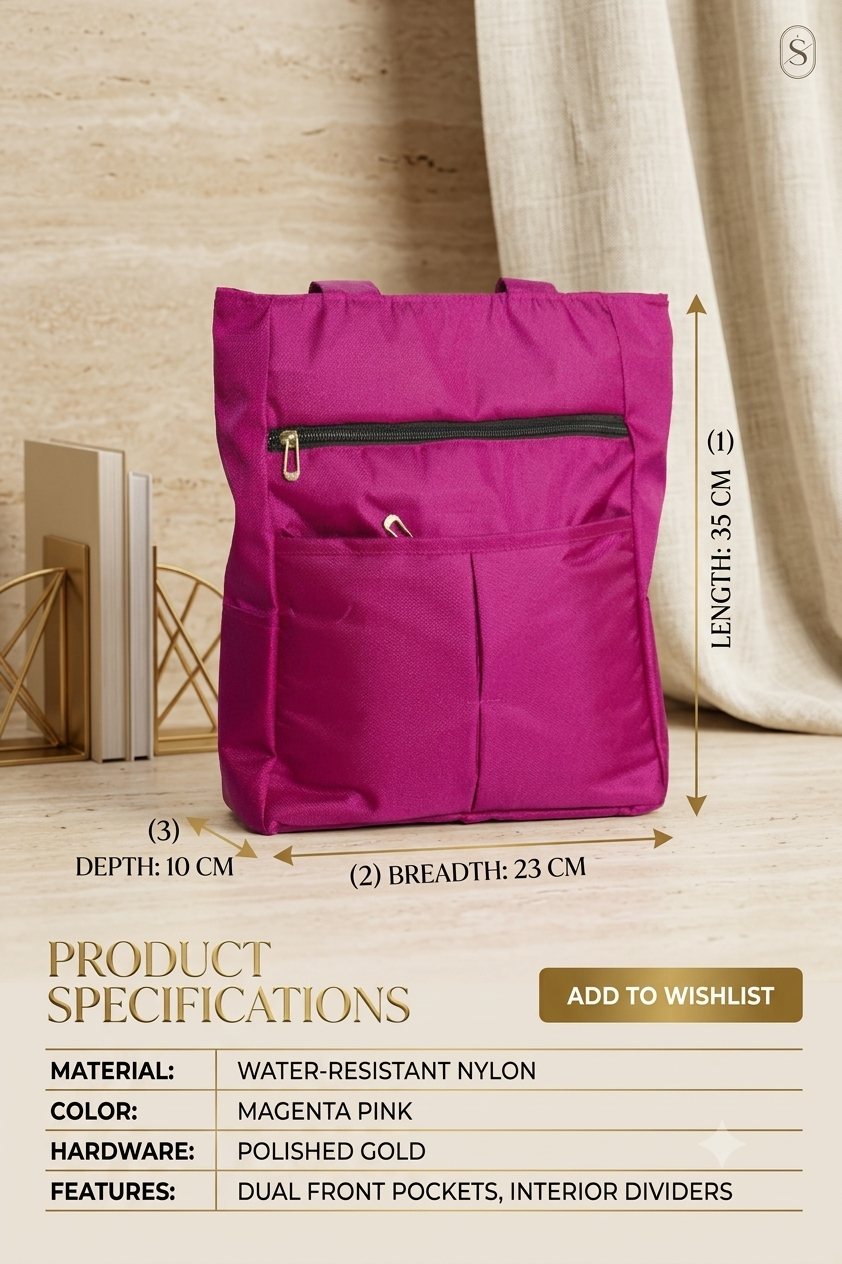 HANVORA Tote Bag Magenta Pink - Detail