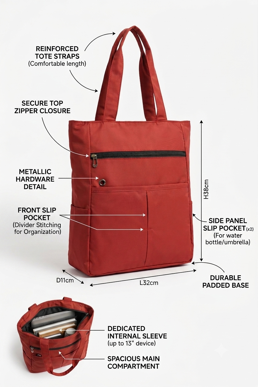 HANVORA Tote Bag Rust - Front View