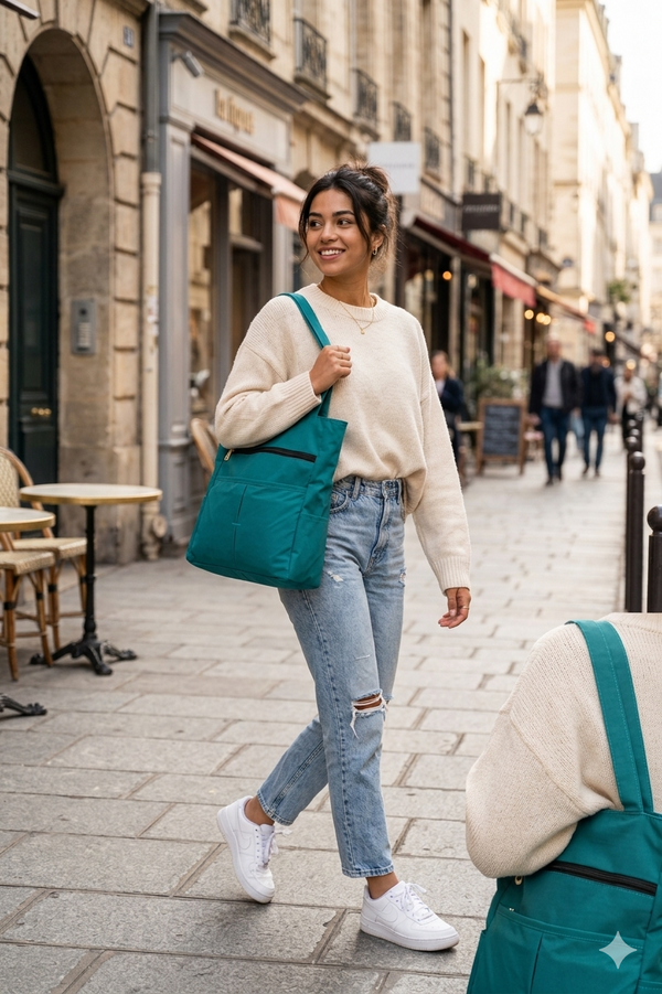 HANVORA Tote Bag Teal - Premium shot