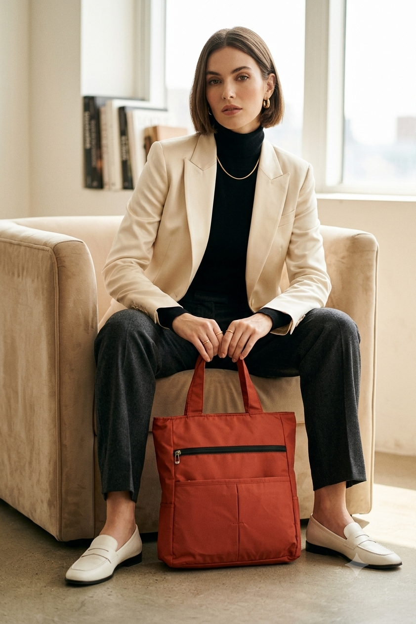 HANVORA Tote Bag Rust - Side view
