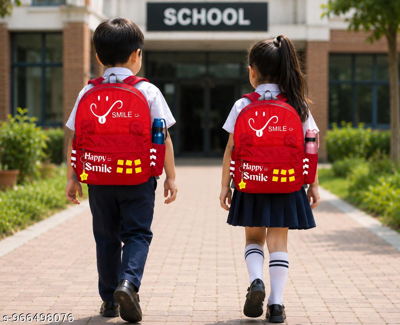 HANVORA Happy Smile Kids School Bag Red - Angle view