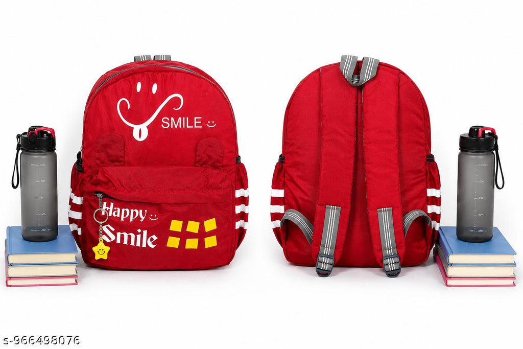 HANVORA Happy Smile Kids School Bag Red - Detail shot